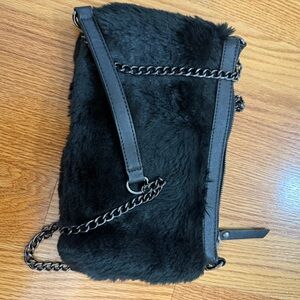 R.J. Graziano Black Faux Fur Bag